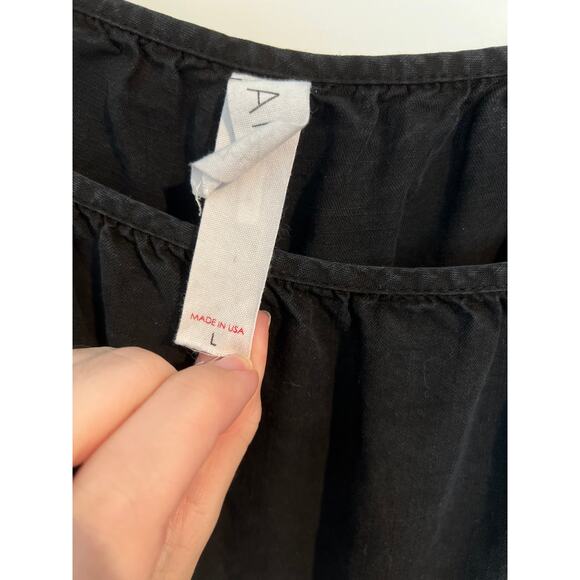 Anthropologie Amadi Verity Size L Tiered Dress Black L/S Boho Peasant Festival - Picture 4 of 7